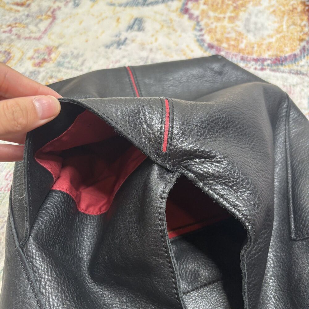 Tom (Large) Black Shoulder Hobo Bag with Gold Stud Accents - Picture 4 of 12